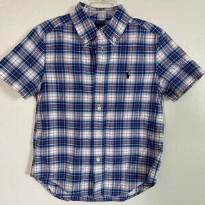 Ralph Lauren Blue and Red Plaid Shirt button down size 5